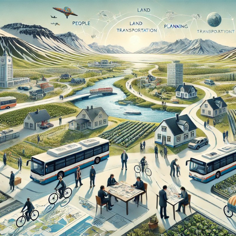 Fólk, land, samgöngur og skipulag